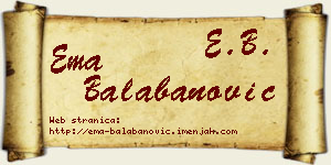 Ema Balabanović vizit kartica